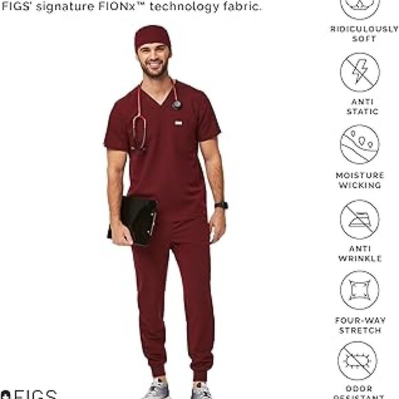 Figs burgundy scrubs - Picture 1 of 2